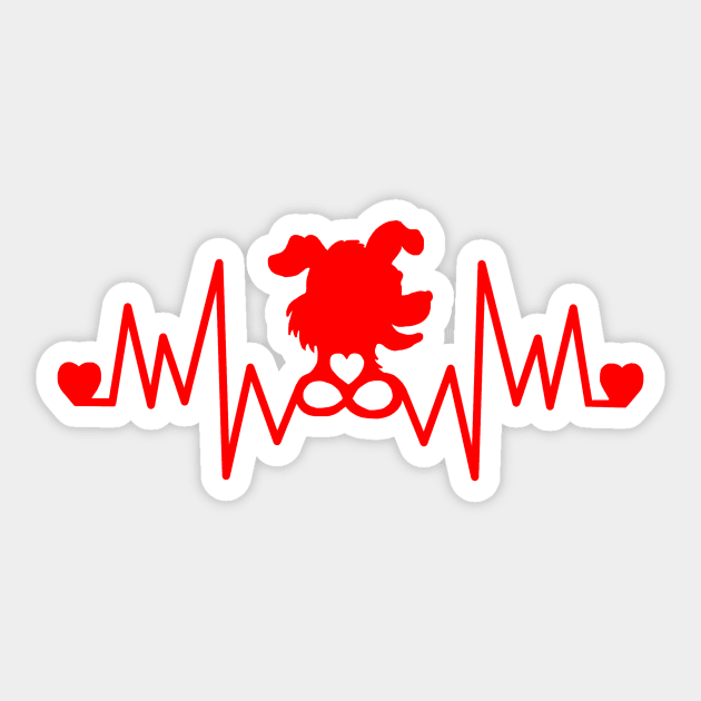 Dog Infinity Red Pulse Heartbeat Sticker by Art by Deborah Camp